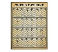 RNUMLIGH Vintage Chess Opening Canvas Art Players Gift Wall Decor for Office Study Room Print Board Game(Unframed,12x18inch(30x45cm))