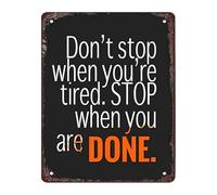 RNUMLIGH Vintage Fitness Sign Dont Stop When Youre Tired You Are Done Metal Tin for Gym Wall 8 X 12 in