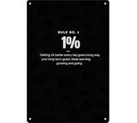RNUMLIGH Vintage Funny Rules For Success Rule 7 Metal Sign Wall Decor for Man Cave Bathroom Farm Bedroom Living Room Kitchen Garage 8 X 12 in