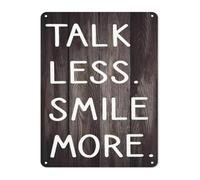 RNUMLIGH Vintage Funny Tin Sign Talk Less Smile More Rustic Metal Plaque Wall-Art for Cafe Office Home Kitchen Decor 8 X 12 in