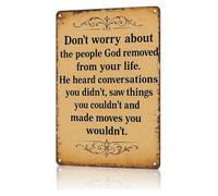 RNUMLIGH Vintage God Removed People From Your Life Tin Sign Trust Divine Plan Poster for Bedroom Living Room Space 8 X 12 inch