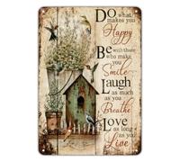RNUMLIGH Vintage Hummingbird Birdhouse Garden Quote Tin Sign for Bedroom Kitchen Wall Decor Retro Nature Inspired Plaque Indoor Outdoor 8 X 12 inch