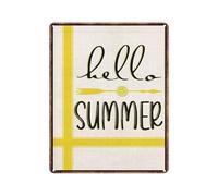 RNUMLIGH Vintage Lemon Sign for Summer Retro Tin Plaque Hello Wall-Art Rustic Farmhouse Kitchen Decor for Porch Dining Room Country Home 8 X 12 inch