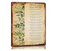 RNUMLIGH Vintage Metal Sign Learn What They Live Poem Quote Wall-Art Parents Family Verse Decor for Home Hallway Living Room 8 X 12 inch