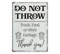 RNUMLIGH Vintage Metal Tin Sign Do Not Throw Garbage Wall-Art Retro Litter Prevention Plaque for Park Home Office Lawn 8 X 12 inch