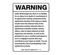 RNUMLIGH Vintage Metal Tin Sign Farm Agritourism Liability Warning Notice For Mississippi U Pick Pumpkin Patch Produce Stand 8 X 12 inch