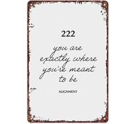 RNUMLIGH Vintage Minimalist Metal Tin Sign Featuring the Number 222 and Its Meaning for Home Office (8 X 12 in)