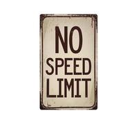 RNUMLIGH Vintage No Speed Limit Sign Metal Tin Funny Garage Decor for Man Cave Car Wall Bedroom 8 X 12 inch