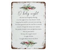 RNUMLIGH Vintage O Holy Night Retro Metal Tin Sign Christmas Carol Wall-Art Holiday Club Decor 8 X 12 Inch