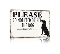 RNUMLIGH Vintage Pet Notice Metal Sign Do Not Feed or The Dog Rustic Tin Fence for Yard Gate Driveway Property 8 X 12 inch