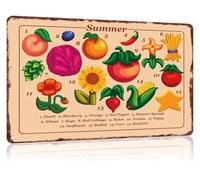 RNUMLIGH Vintage Summer Crops Harvest Metal Sign Funny Wall-Art for Home Office Kitchen Decor Retro Gardening Lover Plaque for Indoor Outdoor 8 X 12 inch