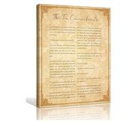 RNUMLIGH Vintage Ten Commandments Canvas Wall-Art Exodus 20 Scripture Print Home Living Room Decor(Unframed,12x18inch(30x45cm))