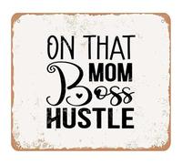 RNUMLIGH Vintage Uplifting Mom Boss Sign Retro Metal Tin Plaque Inspirational Wall-Art for Home Office 8 X 12 in