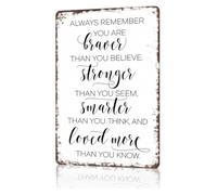 RNUMLIGH Vintage Wall-Art You Are Braver Than Believe Plaque 8x12 Inch
