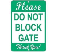 RNUMLIGH Warning Do Not Block Gate Metal Sign Retro Wall-Art For Garage Fence 8 X 12 in