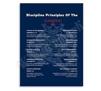RNUMLIGH Way of the Poster Samurai Code Principles Wall-Art for Discipline and Focus Home Dojo Office Study Room Motivation(Framed,08x12inch(20x30cm))
