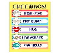 RNUMLIGH Welcome Back to School Greetings Poster Classroom Rules for Preschool Kindergarten Elementary Teacher Supplies Educational Wall Decor(Framed,16x24inch(40x60cm))