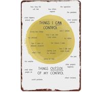 RNUMLIGH What I Can Control Vintage Aluminum Sign Inspirational Decor for Focus in Home Office or Study 8 X 12 in