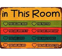 RNUMLIGH Whimsical Metal Sign In This Classroom You Matter Are Loved Have a Voice Wall Decor for Cafe Bedroom 8 X 12 in