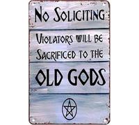 RNUMLIGH Wicked Halloween Witch Chipped Edge Metal Sign Wall Hanging For Mailbox Lamp Street Pole 8 X 12 inch