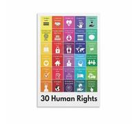 RNUMLIGH World Human Rights Poster Chart of Declarations Motivational Canvas Wall-Art for Office Library Home Decor(Unframed,12x18inch(30x45cm))