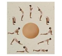 RNUMLIGH Yoga Sequence Poster Poses Chart Modern Wall-Art for Office Home Decor Vintage Style Flow Diagram Multiple Rooms(Framed,16x24inch(40x60cm))