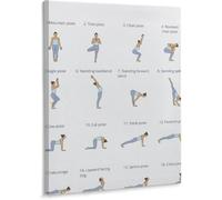 RNUMLIGH Yoga Studio Decor Poster - Complete Home Workout & Flexibility Guide, Framed Motivational Canvas Art for Gym, Gift for Yogis(Unframed,12x18inch(30x45cm))