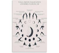 RNUMLIGH Yoga Wall Art: Modern Sun Salutation - Step-by-Step Meditation Practice Chart, Framed Canvas Print for Home or Gift(Unframed,08x12inch(20x30cm))