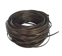 RNY Ratán de plástico de polietileno para reparación de mesa de silla de ratán marrón con acanalado negro de 200 pies (marrón con acanalado negro)