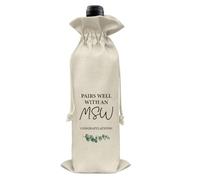 RNYJJ Bolsa de vino de graduación MSW, bolsa de regalo de vino para maestros de trabajo social, regalos de graduación para él, ella, graduados, graduados universitarios
