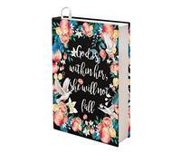 Rnyleeg Funda de tela elástica para libros escolares de tamaño mediano a jumbo, tapa dura, libros de texto, se adapta a la mayoría de las cubiertas de libros God is Within Her She Will Not Fall