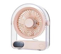 Rnyrn Ventilador de Mesa Pequeño | Recargable por USB, Pantalla Digital, Velocidades - Ventilador de Sobremesa Pequeño y Silencioso,Para Dormitorio Mesita de Noche Cocina Encimera