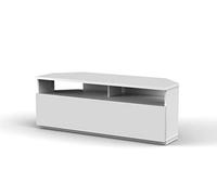 RO&CO Sonorous TRD100 Wht | Mueble TV Esquinero Blanco 100 cm | Diseño Moderno para Salón | Puerta Abatible Blanca con Almacenamiento Oculto | Soporta hasta 40 kg | Mueble para Televisor de Esquina.