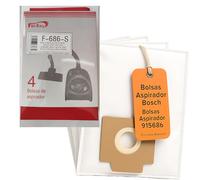 RO Linea Blanca ® Bolsa Saco Aspirador Sintetico Compatible con Bosch Siemens Ufesa Karcher Severin Ref 915686 Pack 4 Unidades Recambio Universal Alta Filtracion Antiacaros Antipolen Hogar Casa