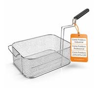 RO Linea Blanca ® Cesta Freidora 225x325x120mm Acero Cromado Recambio Profesional Compatible Con Zanussi Serie N900 Compatible Con Electrolux Compatible Con Alpeninox Repuesto Para Freidora Gas N900