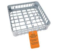 RO Linea Blanca ® Cesta Lavavajillas Vasos 20 Pivotes 400x400x110 mm Polipropileno Industrial Apilable Perforada Secado Compatible Con Sammic Silanos Jemi Infrico San Marino Hosteleria Universal