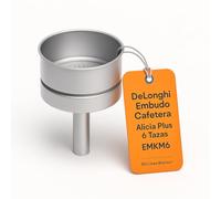 RO Linea Blanca ® Embudo Cafetera Compatible Con DeLonghi Alicia Plus 6 Tazas EMKM6 Repuesto Filtro 5513200779 Aluminio Ajuste 5.9 Cm Compatible Con EMKM6B EMKP63.B Moka Electrica Hogar Casa DIY