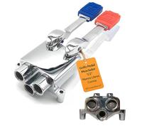 RO Linea Blanca ® Grifo Pedal Doble Mezclador Para Fregadero Agua Fria Y Caliente Acero Inoxidable Entradas Y Salida 1 2 Hembra Montaje En Suelo Bajo Fregadero Ahorro Agua Manos Libres Hosteleria