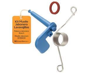 RO Linea Blanca ® Kit Muelle Palanca Jabonera Lavavajillas compatible con Bosch Balay Lynx Siemens Superser Constructa Gaggenau Ref 00166630 Conjunto Leva Resorte Junta Apertura Puerta Detergente