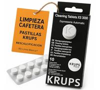 RO Linea Blanca ® Pastillas Limpieza Compatibles Con Krups XS3000 Pack 10 Tabletas Eliminan Grasa Cafe Limpieza 3 Fases Sin Fragancia Para XP9000 EA8000 XP7220 Protege Circuito Agua Cafetera
