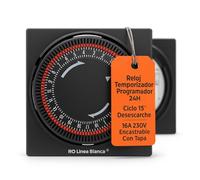 RO Linea Blanca ® Reloj Temporizador Programador Horario 24H Ciclo 15’ Desescarche 16A 230V Encastrable Con Tapa DCR24H Para Cámaras Frigoríficas Hostelería Frío Industrial Técnicos Mantenimiento