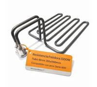 RO Linea Blanca ® Resistencia Freidora 3200W 230V Con Caja Conexion Tipo Enchufe Repuesto Inmersion Compatible con Jemi J6 N10 Serie 600 Medidas 355x195mm Tubo 8mm Calentamiento Rapido Hosteleria
