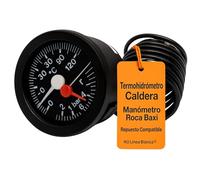 RO Linea Blanca ® Termohidrometro Compatible Con Caldera Roca Baxi 147037053 Visualiza Presion Temperatura Hasta 4 Bar 120C Repuesto Compatible Modelos Go 50 40 Go 50 25 Laia 30 Gta