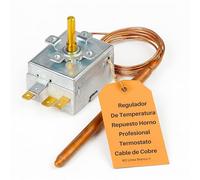 RO Linea Blanca ® Termostato Capilar IMIT TR2 0-90°C para Horno Profesional 230V 3 Polos 2CO Eje 6x4,6mm Bulbo Cobre 95mm Ø6,5mm Ángulo 90° Repuesto MS-MGA1-DV75 Compatible Tecnoeka Montaje Panel