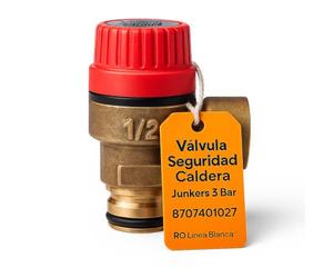 RO Linea Blanca ® Valvula Seguridad Caldera 3 Bar 1 2 Compatible Con Junkers Euroline ZWE23 1AE 8707401027 Baxi Roca Bosch Laton Rosca Hembra Descarga 90 Grados Proteccion Sistema Calefaccion Pro