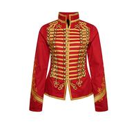 Ro Rox Chaqueta Adam Música De Baterista De La Banda Militar Para Mujeres Festival Desfile, Rojo, 3XL