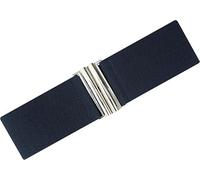 Ro Rox Cinturón Ancho Elástico Mujer Cintura Alta Estilo Retro Vintage - Cinturón Stretch para Vestidos, Años 50 - Hebilla Moderna, Varios Colores - Azul marino (M)