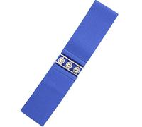 Ro Rox Cinturón Ancho Elástico Mujer Cintura Alta Estilo Retro Vintage - Cinturón Stretch para Vestidos, Años 50 - Hebilla Plateada u Dorada - Tallas 36-56 (Azul Real, Small)