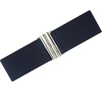 Ro Rox Cinturón Ancho Elástico Mujer Cintura Alta Estilo Retro Vintage - Cinturón Stretch para Vestidos, Años 50 - Hebilla Moderna, Varios Colores - Negra (S)