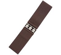 Ro Rox Cinturón Ancho Elástico Mujer Cintura Alta Estilo Retro Vintage - Cinturón Stretch para Vestidos, Años 50 - Hebilla Plateada u Dorada - Tallas 36-56 (Marron Oscuro, Medium)